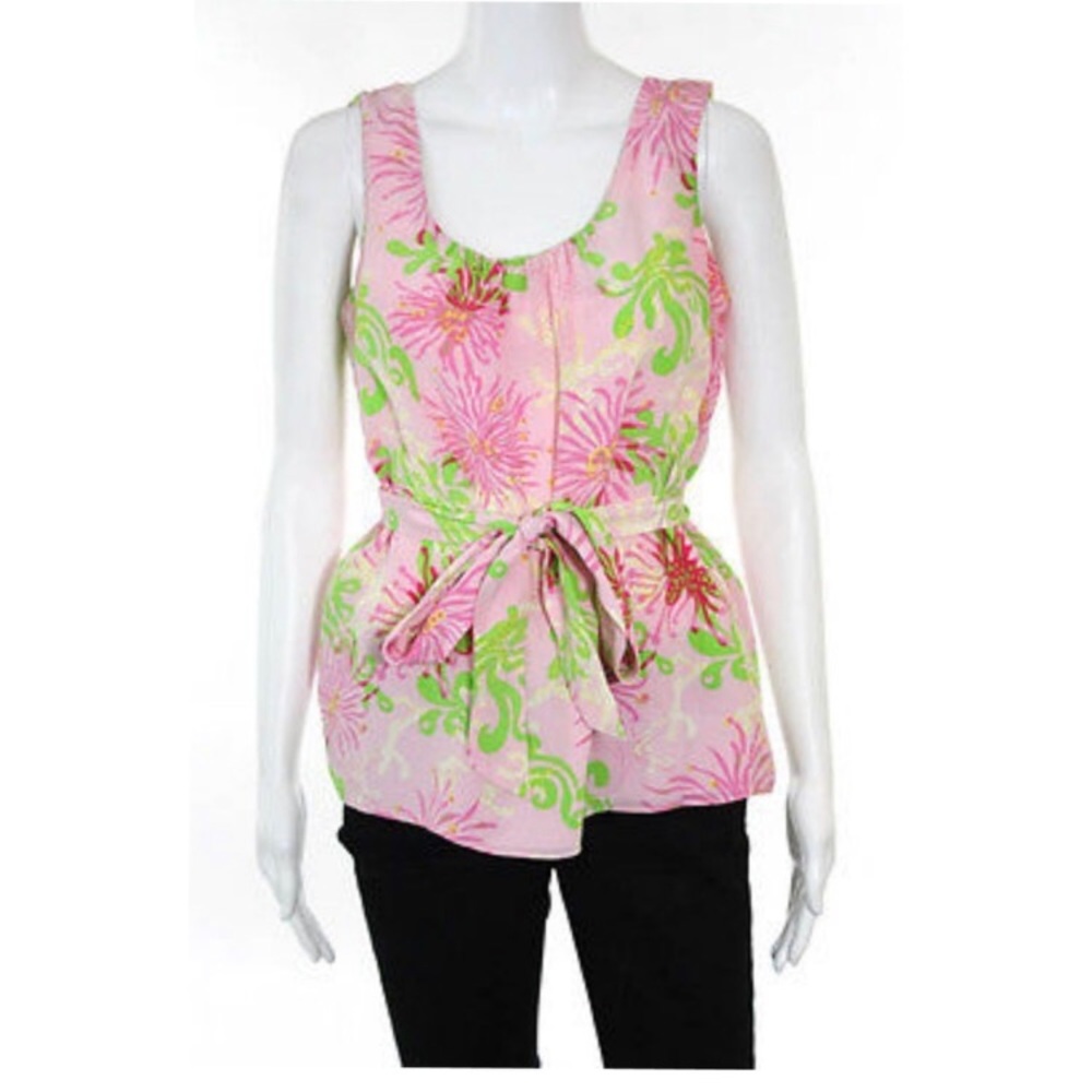 Lilly Pulitzer Bimini print silk sleeveless Shirt